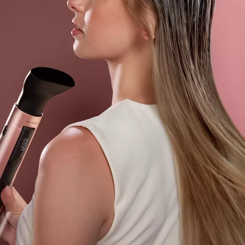 Cecotec CeramicCare 10in1 AirBrush Hot Air Brush 1200W juoda/rožinė