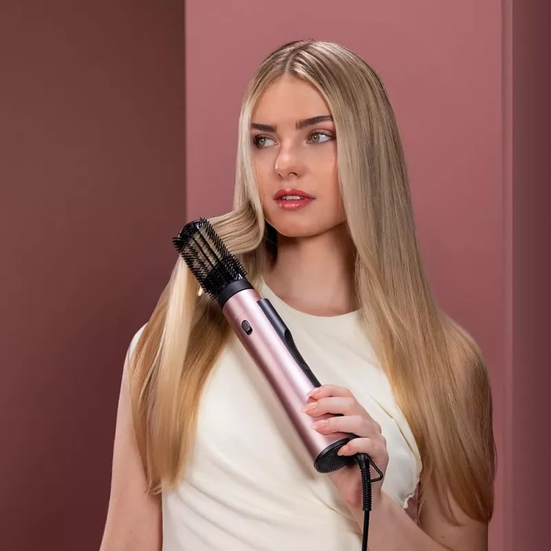 Cecotec CeramicCare 10in1 AirBrush Hot Air Brush 1200W juoda/rožinė