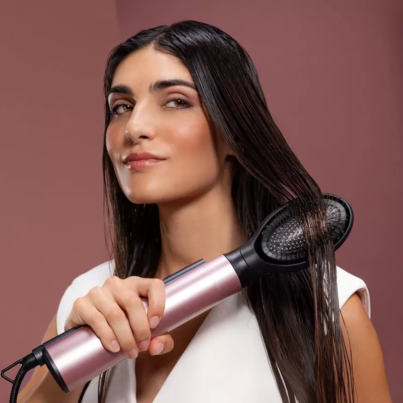 Cecotec CeramicCare 10in1 AirBrush Hot Air Brush 1200W juoda/rožinė