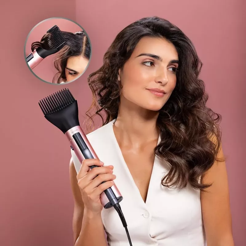 Cecotec CeramicCare 10in1 AirBrush Hot Air Brush 1200W juoda/rožinė