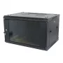 ALLNET 19 colių sieninis spintos korpusas 18U vienos sekcijos gylis 450mm juodas SMA serijos plokščias paketas