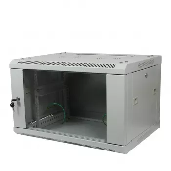ALLNET 19 colių sieninis korpusas 18U 1 dalies T600mm šviesiai pilkas išardytas plokščias pakuotės SMA serija