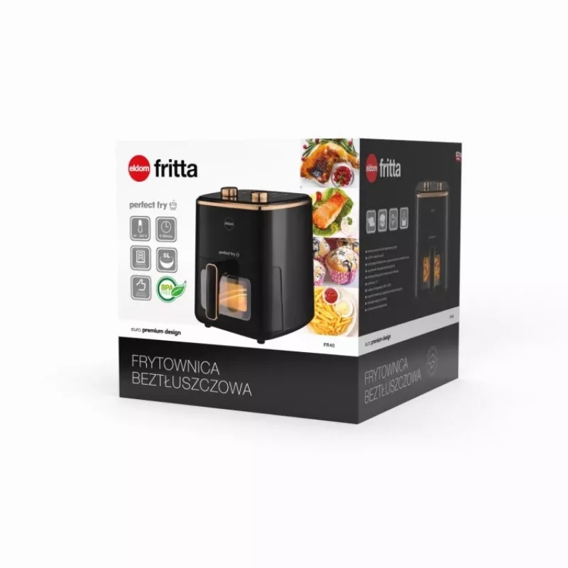 ELDOM FR45 FRITELO 1500 W Neriebališka Gruzdintuvė, Juoda