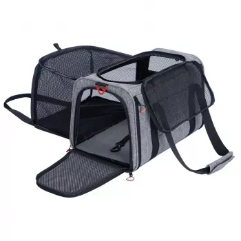 ZOLUX NOMAD L Išplečiamas Naminių Gyvūnų Nešiklis 48×30.8×30.5 cm Pilka/Juoda