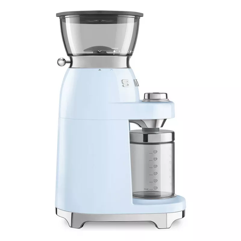 Smeg CGF03PBEU Kavos Malūnėlis, 15 Malimo Nustatymų, 240g Pupelių Talpa, 150W, Pastelinė Mėlyna