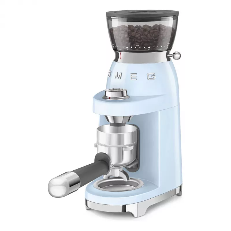 Smeg CGF03PBEU Kavos Malūnėlis, 15 Malimo Nustatymų, 240g Pupelių Talpa, 150W, Pastelinė Mėlyna