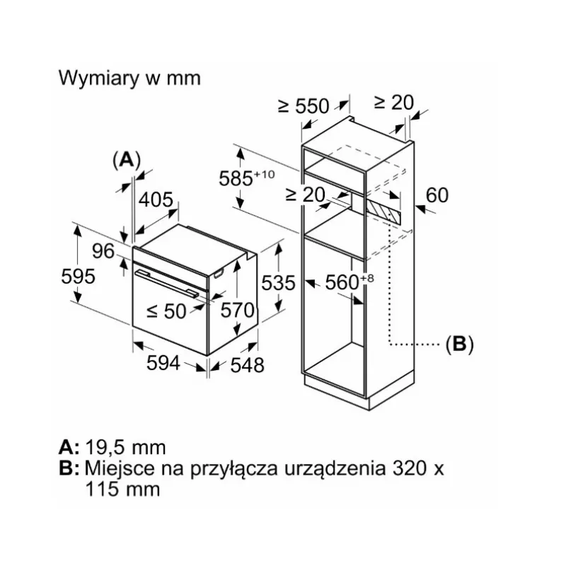 Bosch Serie 6 HBG557EB3 įmontuojama orkaitė su pirolitiniu apsivalymu, 71 l, juoda