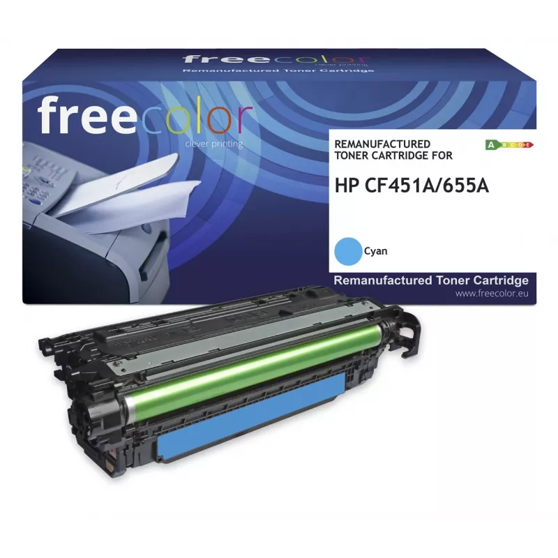 Freecolor M652C-FRC Toner Cartridge Cyan Compatible HP CF451A 10,500 Pages
