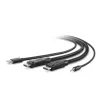 Belkin Secure KVM Combo Cable - Keyboard/Video/Mouse/Audio Cable - TAA Compliant - USB, Mini Connector, DisplayPort (Male) - 3 m