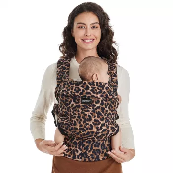 MOMCOZY BC001 Nešiojamoji kūdikio nešyklė nuo naujagimio iki mažylio Medvilninis Leopardo raštas