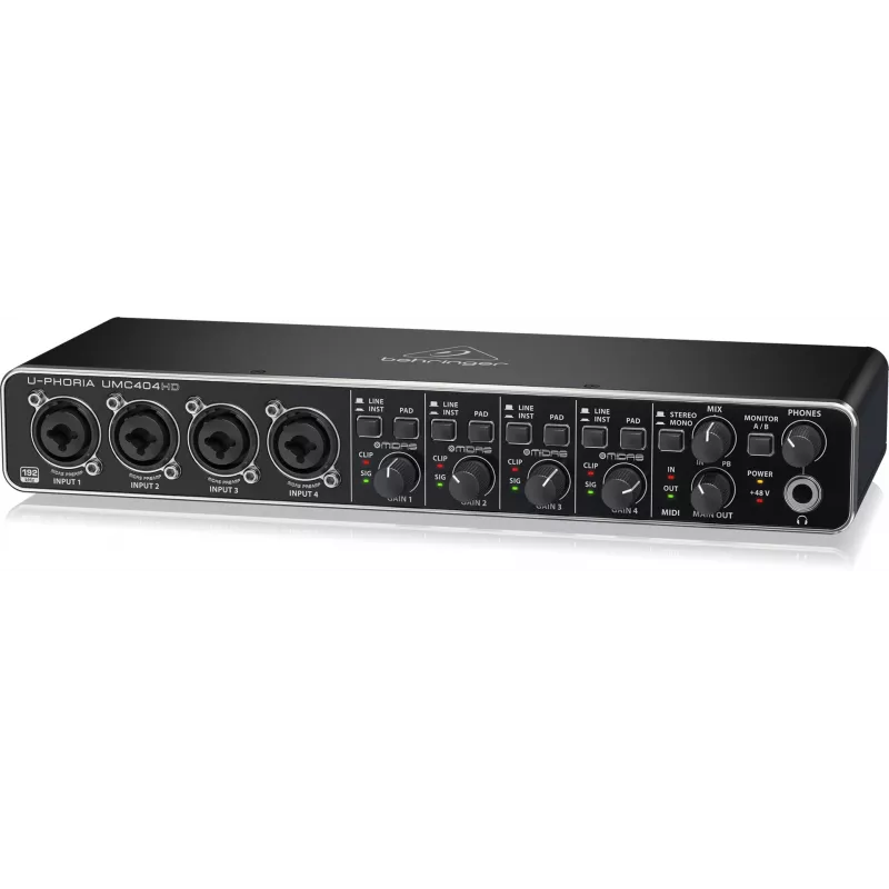 Behringer UMC404HD USB Audio Interface 4x4 24-bit/192 kHz su MIDAS Preamps