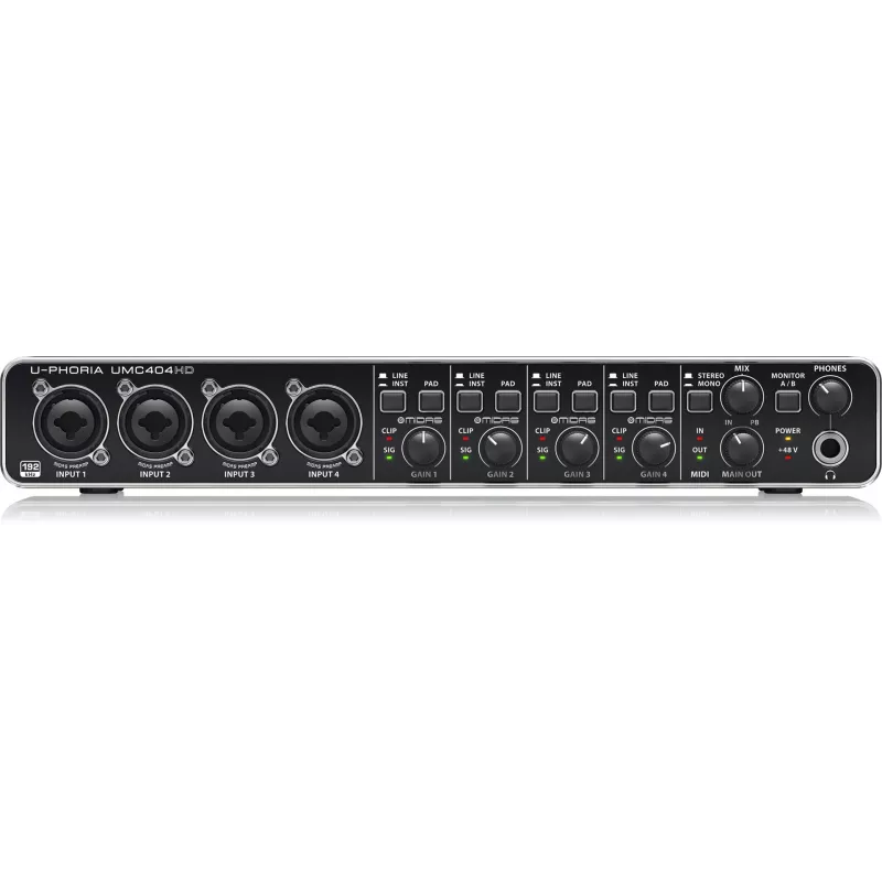 Behringer UMC404HD USB Audio Interface 4x4 24-bit/192 kHz su MIDAS Preamps