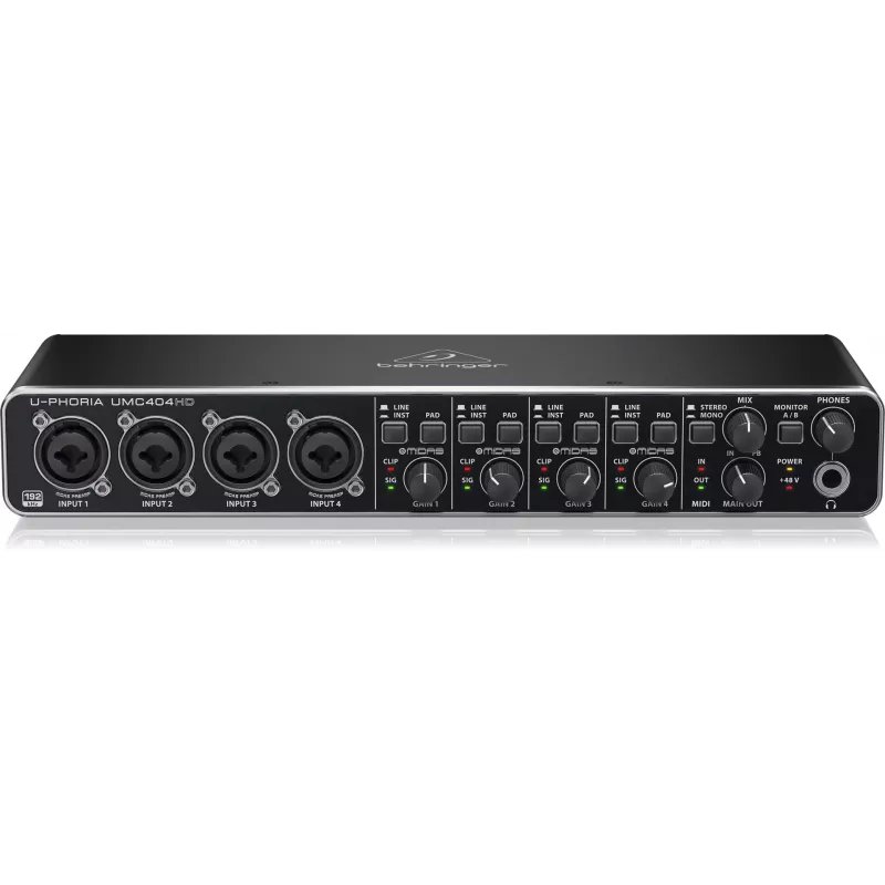 Behringer UMC404HD USB Audio Interface 4x4 24-bit/192 kHz su MIDAS Preamps