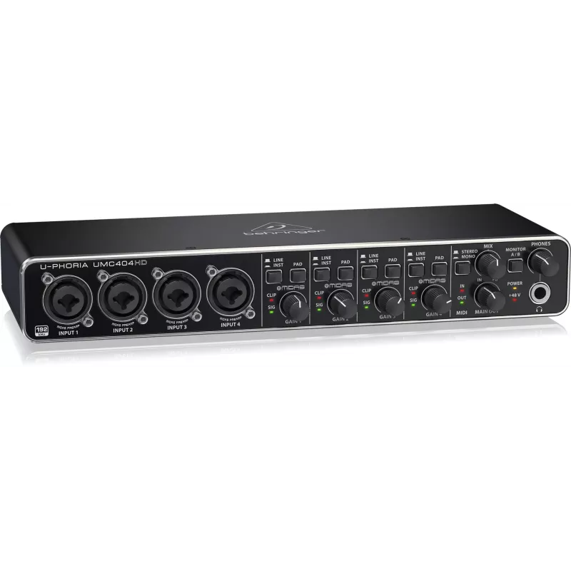 Behringer UMC404HD USB Audio Interface 4x4 24-bit/192 kHz su MIDAS Preamps