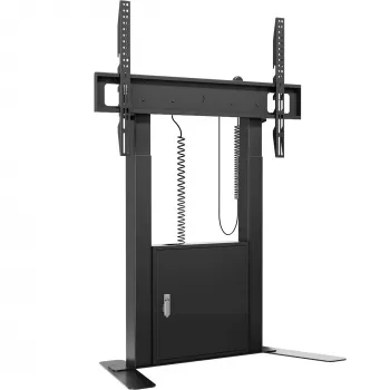 ONKRON FPRO2L-40-B Grindinis stovas televizoriams 55-100 colių, juodas, 100 kg talpa, mobilus AV vežimėlis