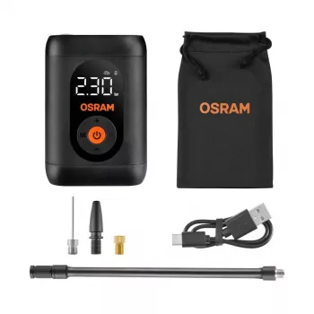 OSRAM TyreInflate 1600 Essential 12V automobilinis padangų pripūtimo kompresorius 80 PSI analoginiu manometru