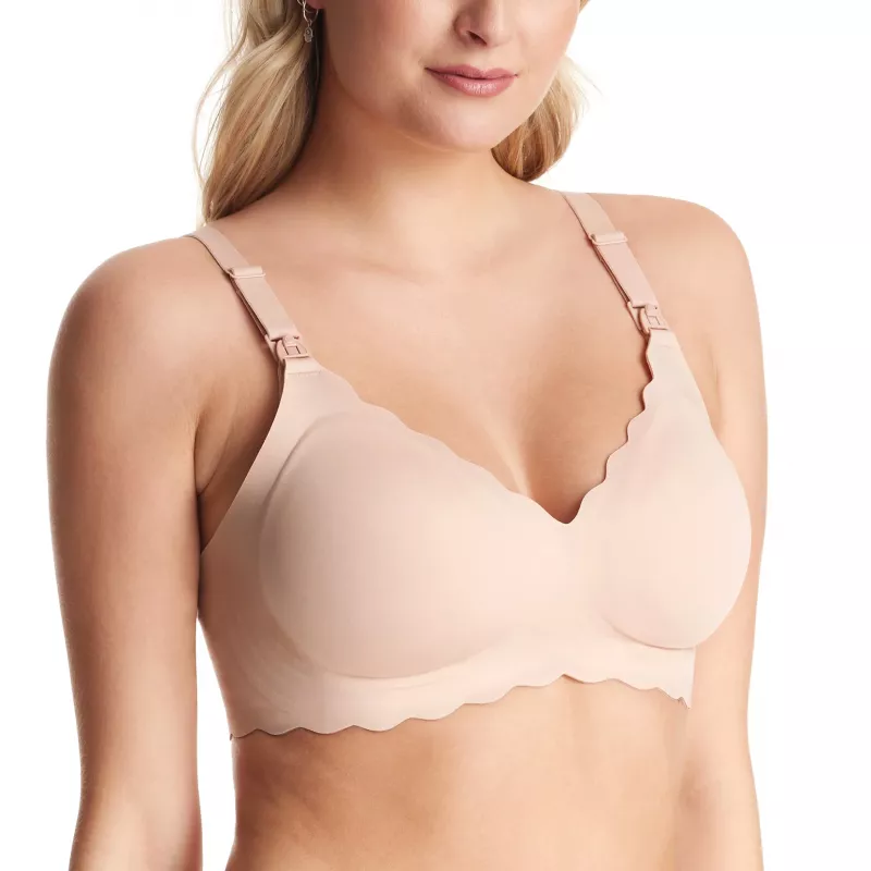 MOMCOZY YN46 Seamless Support Floral Nursing Bra Skin S
