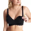 MOMCOZY YN46 Seamless Support Floral Nursing Bra Black S