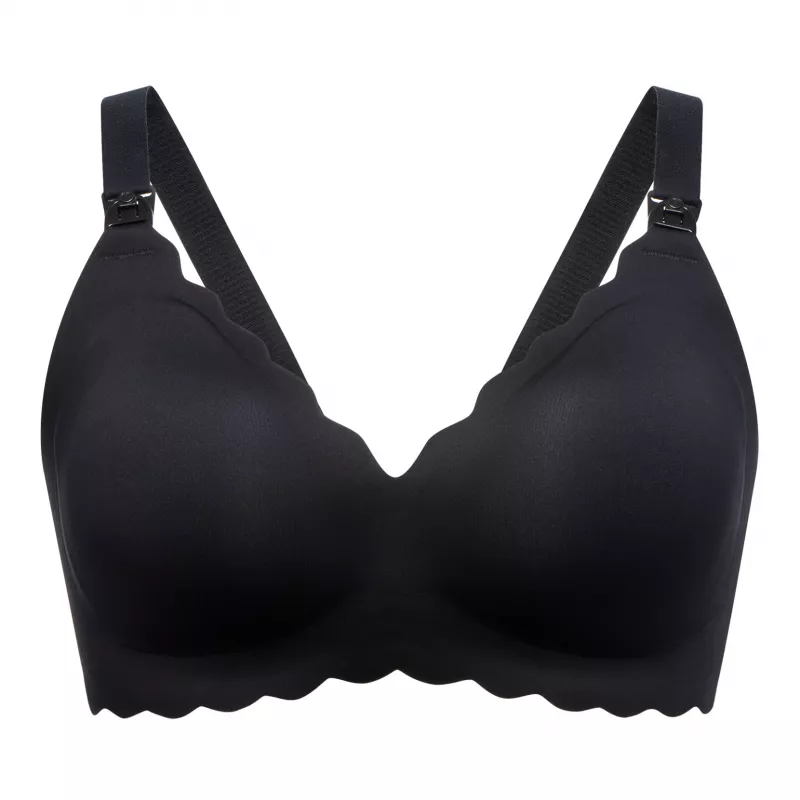 MOMCOZY YN46 Seamless Support Floral Nursing Bra Black S