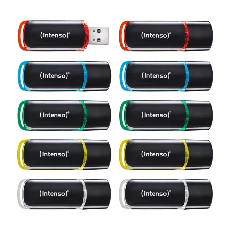Intenso Business Line 8GB USB 2.0 Flash Drive 10-Pack (Assorted Colors)