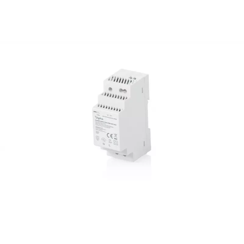 DIGITUS 12V/2A/24W Step-Shape DIN Rail Power Supply, Slim, Enclosed Type, Ideal for Sensors