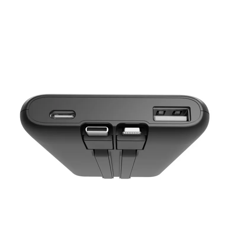 Gembird PB10-PD20-LCD-01 Greitasis Įkrovimo Power Bank su Integruotais Laidais, 20W, 10000 mAh, Juodas