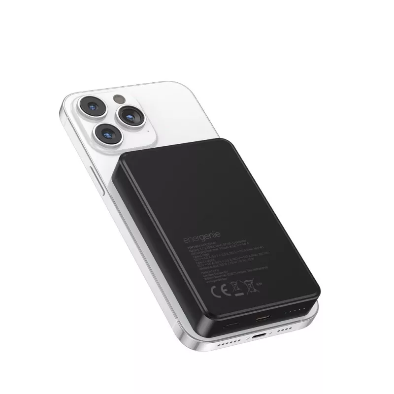 Gembird PB10-WPC15M-01 Magnetinis belaidis powerbank 15W, 10000 mAh, juodas