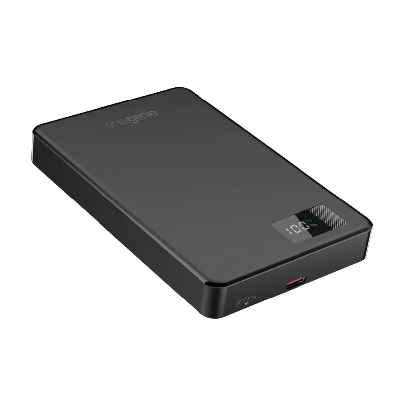 Gembird PB10-WPC15M-LCD-01 Magnetinė belaidė Power Bank su LCD, 15W, 10000 mAh, Juoda