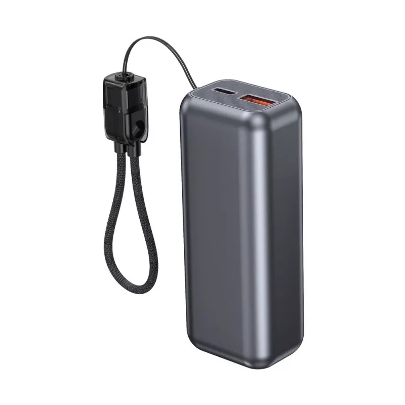 Gembird PB10-PD20-LCD-02 Kompaktiškas greito įkrovimo powerbankas su LCD ekranu, 20W, 10000 mAh, Space Grey