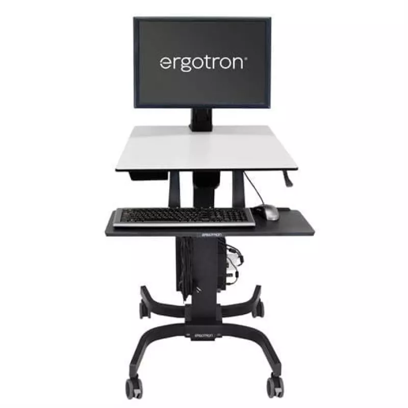 Ergotron WorkFit-C Single HD Sit-Stand Workstation - Mobilus stovas - Juoda, Pilka - 12,7 kg - 76,2 cm (30 inch) - VESA 75x75, 100x100, 200x100, 200x200 - 360°