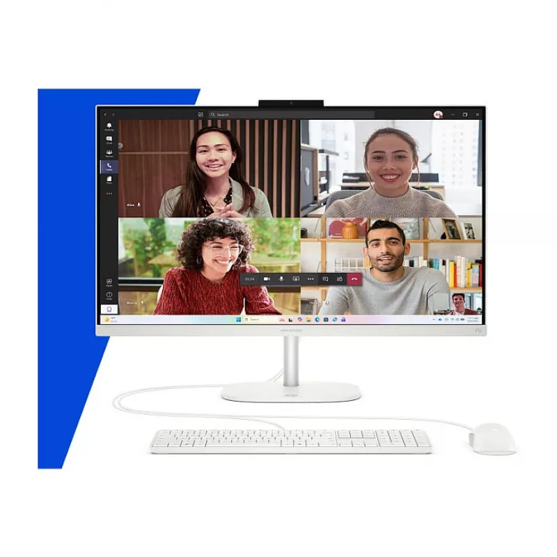 HP OmniStudio All-in-One 27-cw0174ng PC, 27 inch QHD Display, AMD Ryzen AI 7 445, 24GB RAM, 512GB SSD, Windows 11 Home, White
