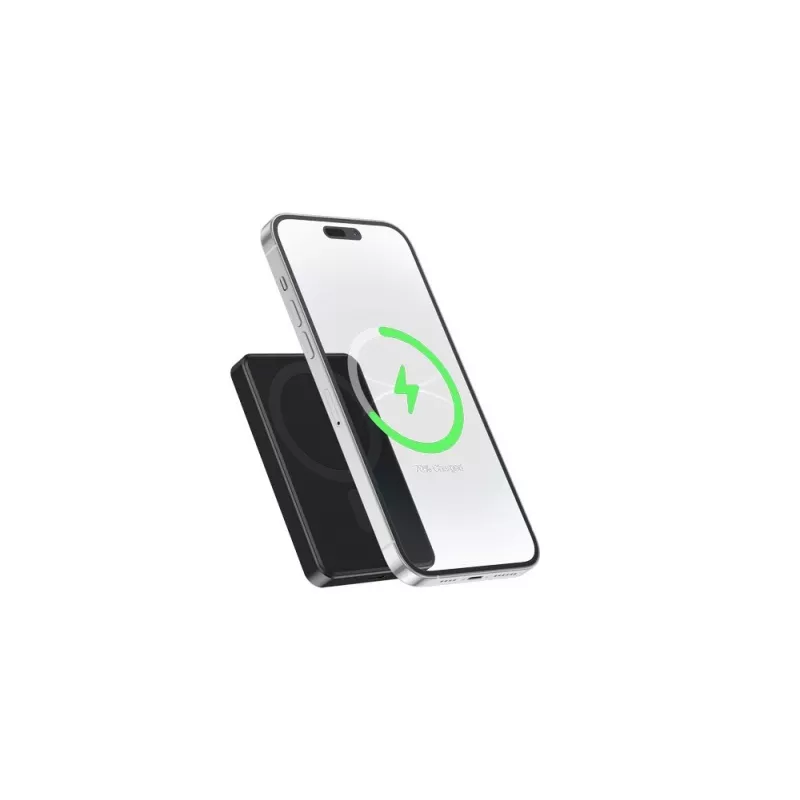 Gembird PB05-WPC15M-01 belaidis magnetinis power bankas 15W, 5000mAh, juodas