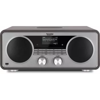 TechniSat DIGITRADIO 602 DAB+/FM/Internet Radio su Bluetooth, CD grotuvu ir belaidžiu Qi įkrovimu - Antracitas/Sidabras