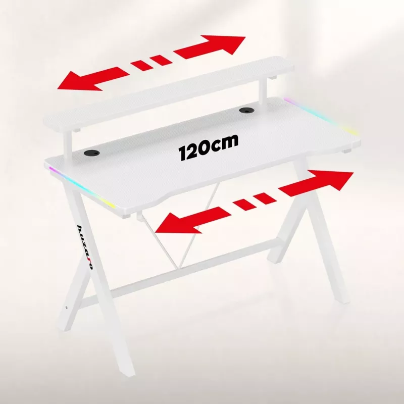 Huzaro Hero 1.9 RGB White Gaming Desk