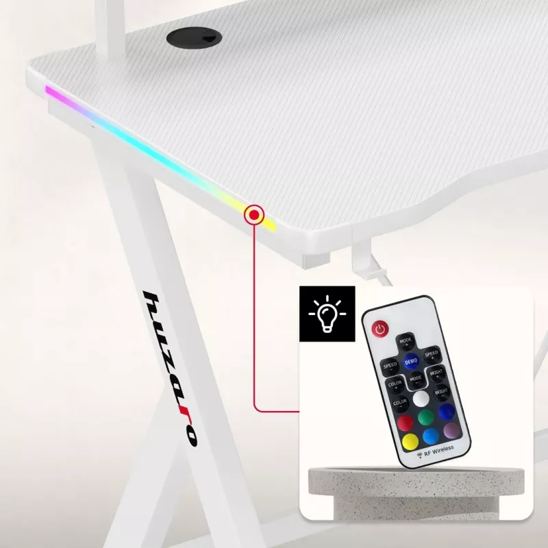 Huzaro Hero 1.9 RGB White Gaming Desk
