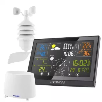 Hyundai HY-WSP5100RWIND Weather Station with Color LCD, Wind & Rain Sensor, Radio Controlled Clock