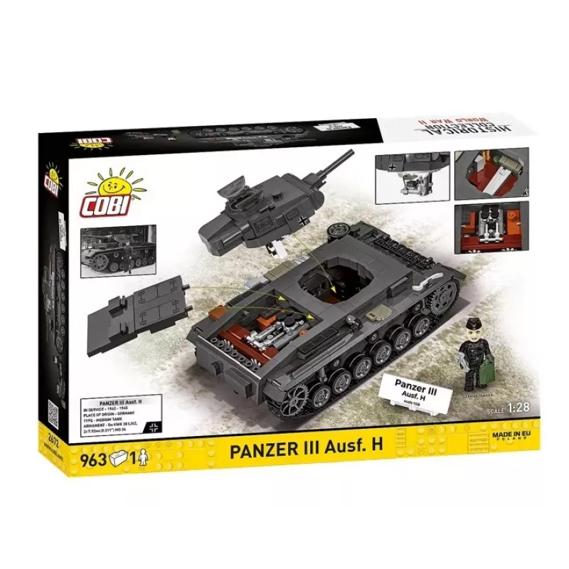 COBI Historical Collection Panzer III Ausf. H detalių rinkinys, 963 vnt.