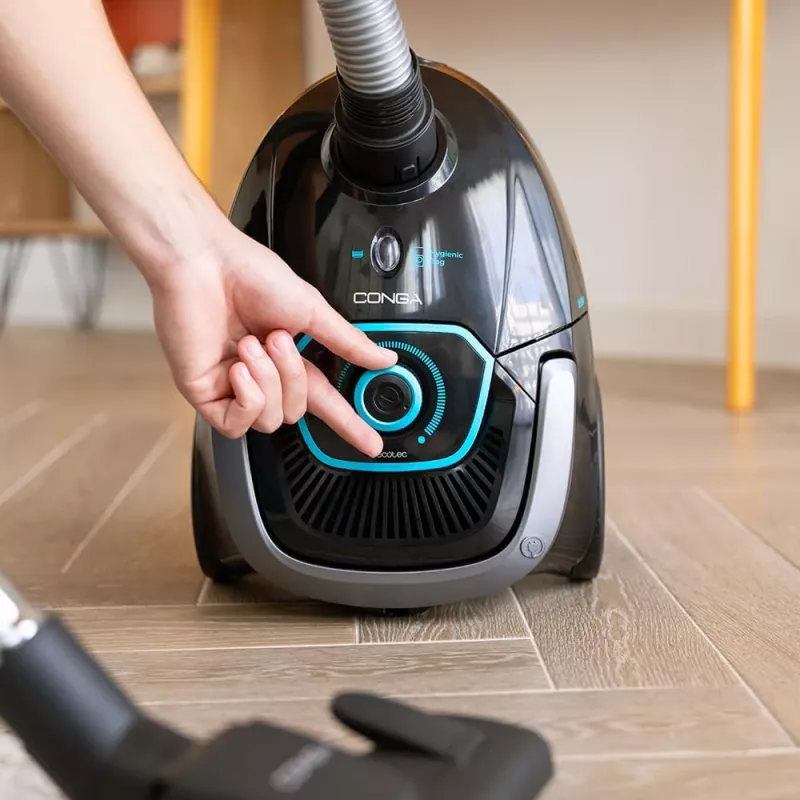 Cecotec Conga Powerbag 2500 Plus dulkių siurblys su maišeliu, 850 W, 2,5 L talpa, juodas