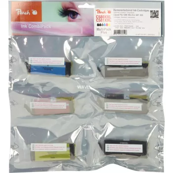 Peach Ink Save Pack Plus PI100-397 Suderinamas su Canon PGI-580XXL CLI-581XXL Multipack 6 Kasetės