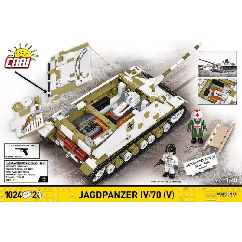 COBI KLOCKI Historical Collection Jagdpanzer IV/70 (V) (Sd.Kfz.162/1) Statybinis Rinkinys 1024 dalių