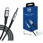 3MK AUX USB-C į 3,5 mm lizdo garso laidas (12 cm) - Pilka