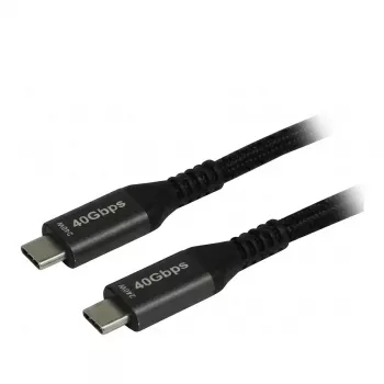Synergy21 USB4 laidas USB-C į USB-C 2,0m Juodas Pintas 40Gbps 240W Gen 3x2 E-Marker Chip