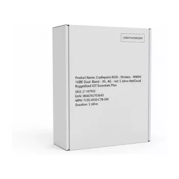 Cradlepoint R920 - Wireless Router - WWAN 1GbE Dual-Band - 3G, 4G - su 5 metų NetCloud Ruggedized IoT Essentials Plan