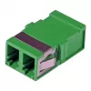 EFB-ELEKTRONIK LC Duplex OM5 šviesolaidinis movos adapteris, vieno gabalo, be flanšo, kalkių žalios spalvos, keramine įvore