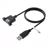 EFB USB 3.0 ilginimo laidas A-A kištukas į skydelinę lizdą, 0,5 m, juodas