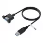 EFB USB 3.0 ilginimo laidas A-A kištukas į skydelinę lizdą, 0,5 m, juodas