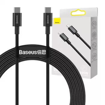 Baseus Superior USB-C į USB-C laidas 1m Juodas 100W Greitas Įkrovimas ir Duomenų Sinchronizavimas