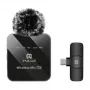 PULUZ PU648B belaidis mikrofonas (USB-C) – profesionalus lavalier su ENC triukšmo slopinimu, 10 m atstumu, 12 h baterija