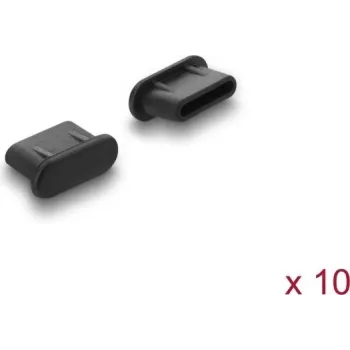 Delock Dulkėms atsparios apsaugos USB Type-C lizdui, 10 vnt., Silikonas, Juoda (87408)
