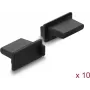 Delock Dust Cover for USB Type-A Female Port, 10 Pieces, Silicone, Black (87490)